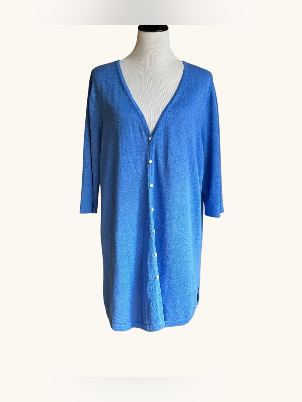J.Jill linen cotton blend long cardigan 1/2 sleeve sz XL